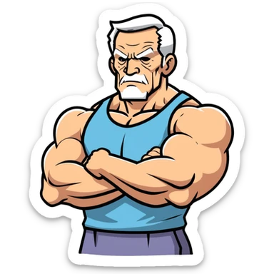 old strong man  sticker