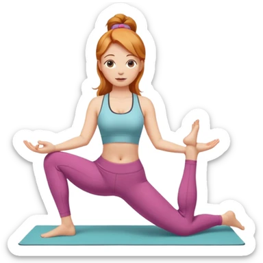 Strawberry blonde girl doing yoga big bottom sticker