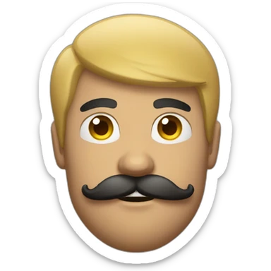 Handsome Man with mustache strenuously carrying heavy balls sticker