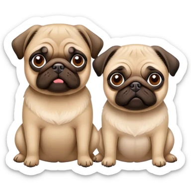 Two pugs being best friends sticker