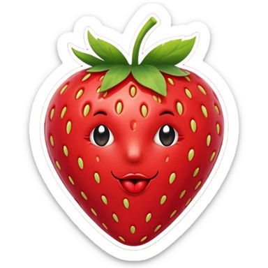 strawberry 🍓 and red kiss 💋 fashioned stylish little emoji for “slay” reaction sticker