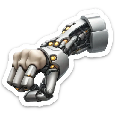 Cyborg arm with shock flexing bicep sticker