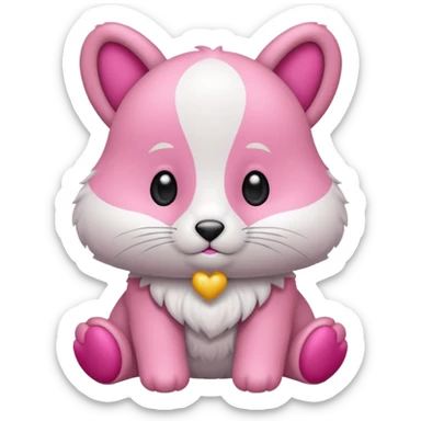 Coelho com laço rosa sticker