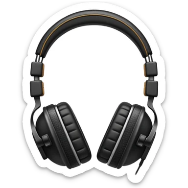 Icon of headphones with square ear pads in the Marshall style. sticker