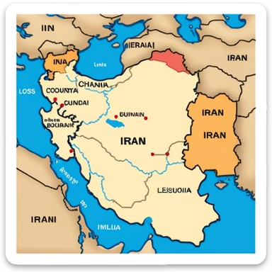 iran country map sticker