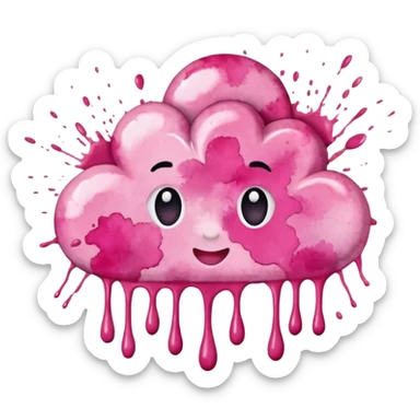 Realistic, watercolor, month February title splatter ìn pinks  sticker