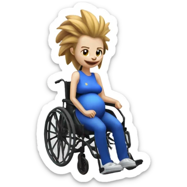 pregnant sonic the hedgehog in manual wheelchair  sticker