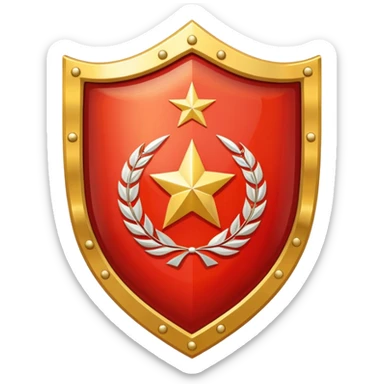 a shiny shield with the USSR flag inside sticker