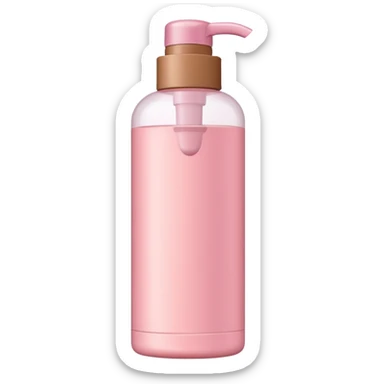 light pink and light brown shampoo bottle sticker