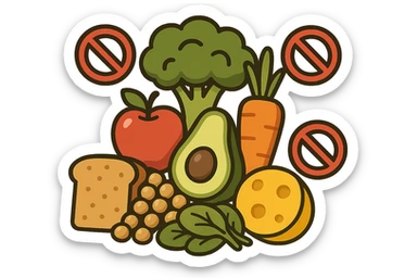 EMOJI STILE IPHONE DI UNa montagna di cibo sano con divieti 3d sparsi, IPERREALISTICO 4K sticker