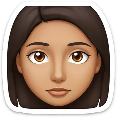 ojos marrones pelo castaño oscuro piel trigueña  sticker