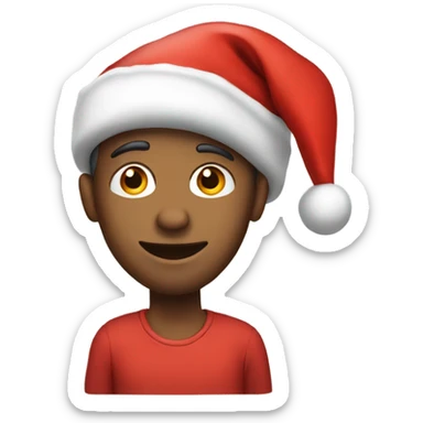 realistic male in santa hat sticker