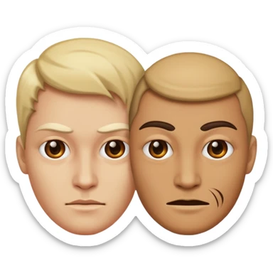 duas caras em um mesmo corpo uma boa e uma má sticker