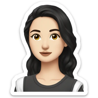 Hania amir, teen, full body, aesthetic, well detailed, black hair sticker