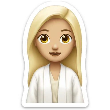 Blonde clean Girl wearing a white robe sticker
