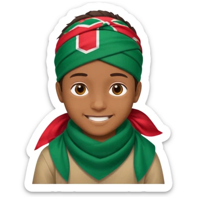 A Boy With a Bangladesh flag Bandana sticker