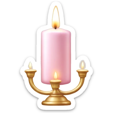 pale pink christmas candle with holy sticker