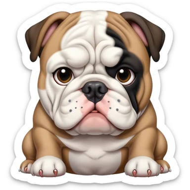 Black and white English bulldog  sticker