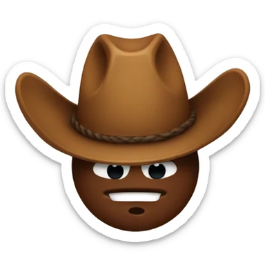 Poo emoji with a cowboy hat sticker