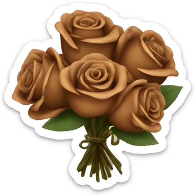 Brown roses bouquet  sticker