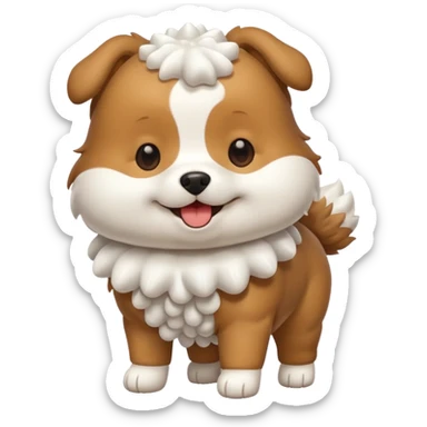 a full body of cute dog with puffer sticker