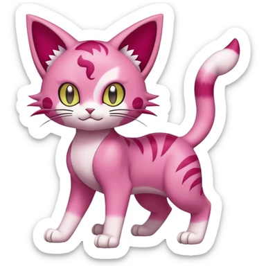 Liepard-Skitty-Delcatty-Pokémon-Fakémon-hybrid-creature (full body) sticker