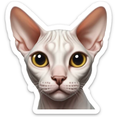 realistic cat indoors portrait Sphynx  sticker