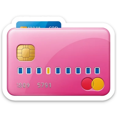 mix pink and white bank and credit card sticker