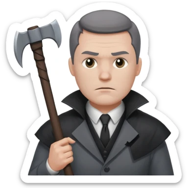 man executioner in gray suit sticker