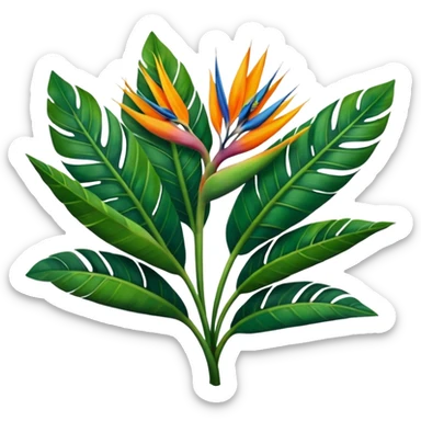 Bird of paradise leaves  sticker