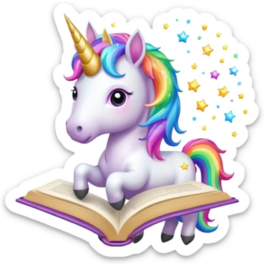 Unicorns read book
A full body of little majestic unicorn with rainbow mane holding an open book with magic sparks.












 sticker