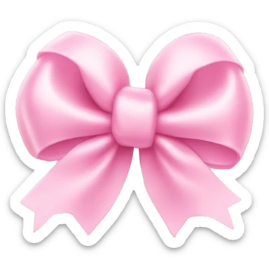 Baby pink bow heart sticker