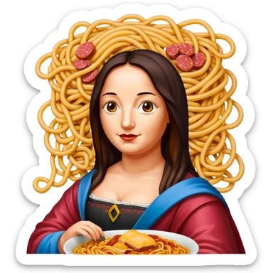 pop art monalisa SPAM meat spaghettio slop  sticker