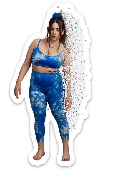 corpo come se si stesse sgretolando  sticker