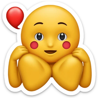 A yellow-orange-red angry woman with really really big breasts, no clothes, ponytail hair, and some guy's really long penus between her breasts with some white cream on top of it, the girl and the guy are having sex, the girl is giving him a boobjob, and we see her from the guy's point of view sticker