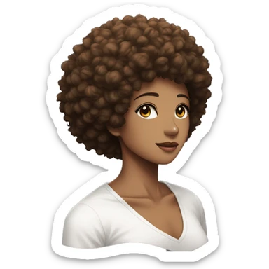 coupe cheveux afro High contrast anime  sticker