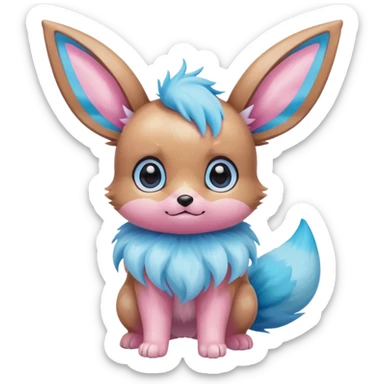 Kawaii Shiny Pastel Eevee Full Body sticker