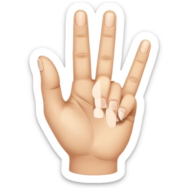 a closed hand with the index finger and middle finger pointing together sticker