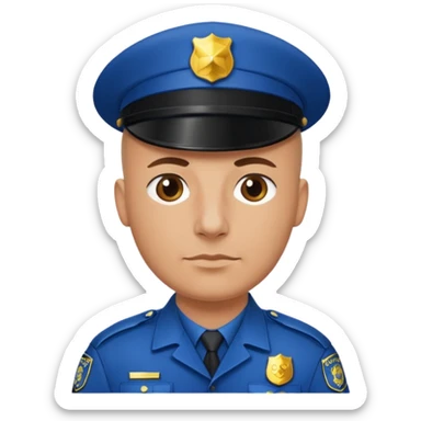 bald police sticker