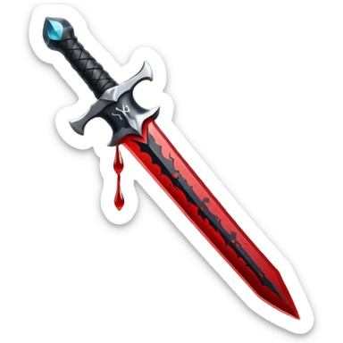 iOS emoji, dark fantasy dagger, obsidian blade, runes, blood drop, clean render, minimalism sticker