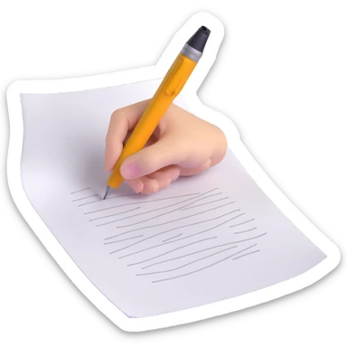 A hand furiously scribbling on a piece of paper with a pen or pencil. The paper is messy with random lines and doodles sticker