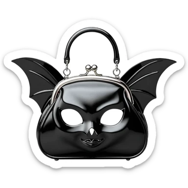 Side view, Demonia Hb-115 Patent Bat Shaped Handbag, ultra detailed, hyperrealism.  sticker