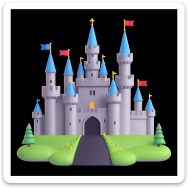 king and queen, castle background sticker