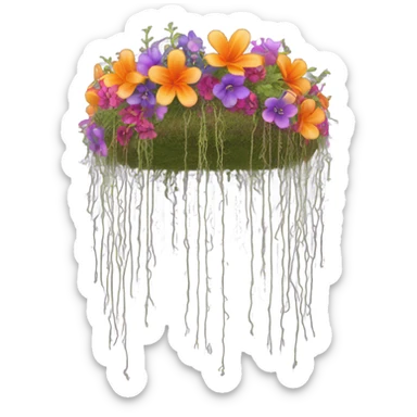 Crown with flowers and Spanish moss sticker