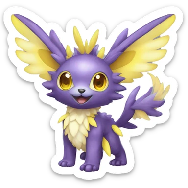 Cute cool shiny colorful fantasy animal hybrid Fakemon full body sticker