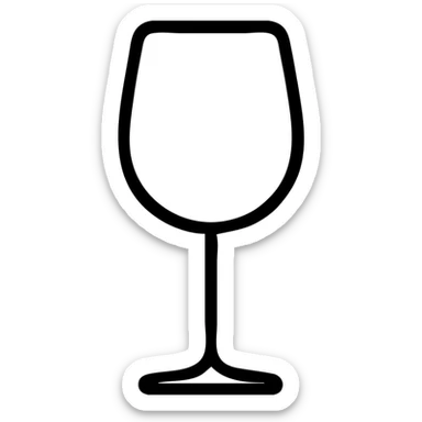 wine glass, simple icon style, clean lines, minimalistic, no color fill sticker