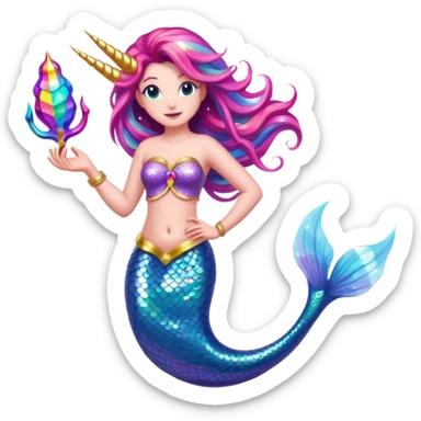 mermaid unicorn hybrid sticker