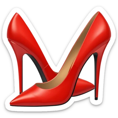 pair of fire red stiletto high heels sticker