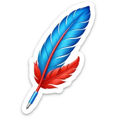 beija-flor com pluma toda azul e apenas o pé vermelho sticker