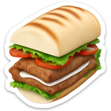 doner kebab with pita bead sticker